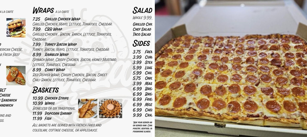 Kelley's Pizza & Grill Menu
