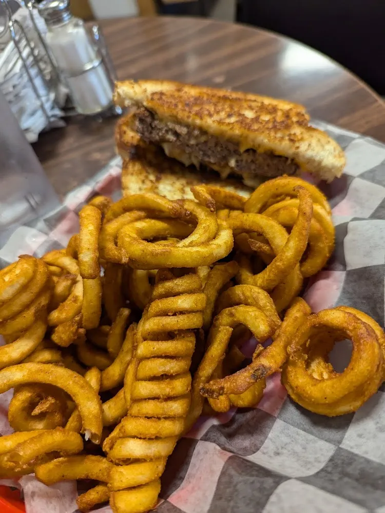 Patty Melt and Curly Fries